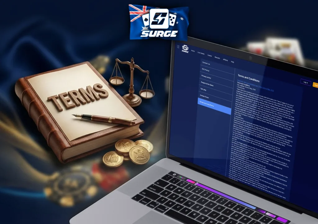 Official terms of service and wagering conditions applied to real money play.